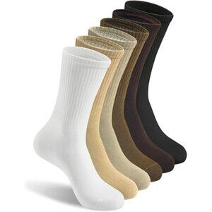 6 Pack Womens Crew Lightweight Thin Casual Calf Socks Size 6-11